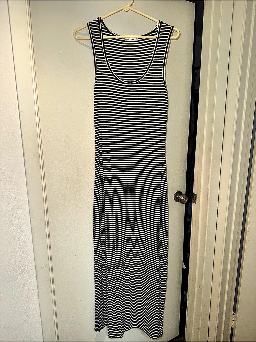 Striped Maxi Dress Black & White - Picture 2 of 3